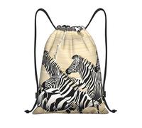 Zebra Racetrack Titolo: Borsone leggero con coulisse, impermeabile, pieghevole, con tracolla regolabile, ideale per sport, yoga, viaggi e scuola, Nero , M