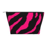 Zebra rosa nera, Borsa da toilette Borsa per trucco Borsa per cosmetici Borsa da toilette da viaggio portatile
