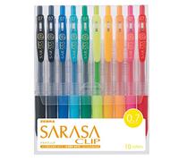 Zebra Sarasa clip 0.7, 10 color set (JJB15 - 10 ca)