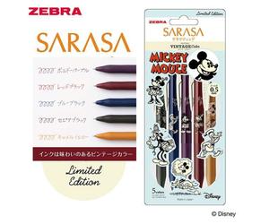 Zebra SARASA Clip Gel Penna a Sfera 0.5mm 5Color Set Limited Disney Design GI...