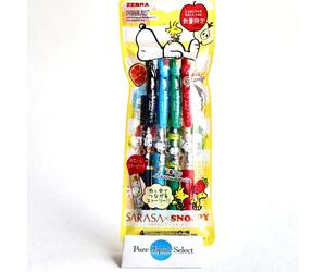 Zebra Sarasa Clip Snoopy 4-Color Set B Gel Pen Limited 0,5 mm Giappone NUOVO