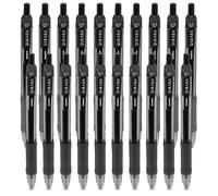 Zebra Sarasa - Penna a sfera retrattile con inchiostro gel, asciugatura rapida, 0,7 mm, confezione da 20, colore: nero