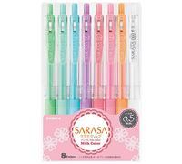 Zebra Sarasa - Penna con clip, punta 0,7 mm MK-set di 8 colori 0,5 mm multicolore