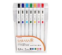 Zebra Sarasa R 0,4 mm - Set di 7 penne gel e note adesive