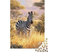 Zebra Selvaggia Puzzle 1000 Pezzi per Adulti Paesaggio Savana Africana Gioco di Puzzle 1000 Pezzi Relax Concentrazione Famiglia 38x26cm/1000pcs