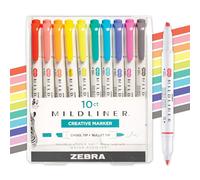 Zebra, Set di evidenziatori a doppia punta larga e fine Midliner, confezione da 10, colori assortiti (78501)