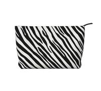 Zebra Stripe Natural, Borsa per cosmetici in velluto a coste Borsa per il trucco Borsa da viaggio portatile