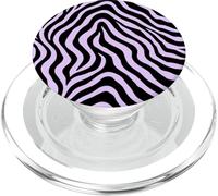 Zebra Stripes Accessories Black with Lavender Aesthetic PopSockets PopGrip per MagSafe