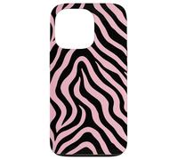 Zebra Stripes Accessories Black with Pastel Pink Aesthetic Custodia per iPhone 13 Pro