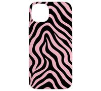 Zebra Stripes Accessories Black with Pastel Pink Aesthetic Custodia per iPhone 14 Plus