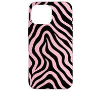 Zebra Stripes Accessories Black with Pastel Pink Aesthetic Custodia per iPhone 16 Pro Max