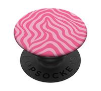 Zebra Stripes Accessories Monochromatic Pink Aesthetic PopSockets PopGrip Adesivo