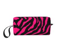 Zebra, Tiger Leopard borsa per cosmetici con stampa rossa, custodia da viaggio, borsa organizer con cerniera per un accesso rapido
