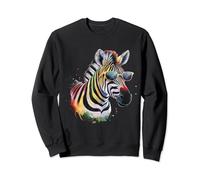 Zebra Uomo Donna Colorato Acquerello Zebra Felpa