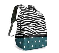 Zebra, vibrante zaino rosa a pois da 40,6 cm, stampa all-over, in bianco e nero, per viaggi e pendolarismo casual, 02, L, Casual