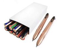 Zebra Z-Grip Elegance - Penna a sfera retrattile 4 in 1, 1 mm, fusto oro rosa, nero, blu, rosso, verde, confezione da 10