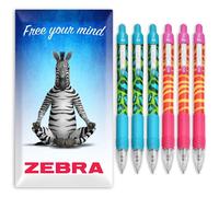 Zebra Z-Grip Funky Bright's Animal Pattern Pen A Sfera Retrattile Blu/Rosa