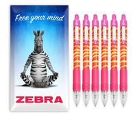 Zebra Z-Grip Funky Bright's Animal Pattern Pen A Sfera Retrattile Blu/Rosa