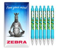 Zebra Z-Grip Funky Bright's Animal Pattern Pen A Sfera Retrattile Blu/Rosa