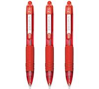 Zebra Z-Grip - Mini penne a sfera retrattili, 1,0 mm, confezione da 3 pezzi, colore: Rosso