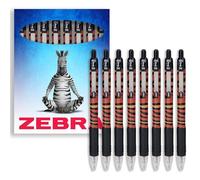 Zebra Z-Grip Pen Funky - Penna a sfera retrattile, motivo animale, inchiostro nero, confezione da 8 (tigre)