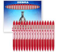 Zebra Z-Grip - Penna a sfera retrattile con inchiostro liscio, pennino da 1,0 mm, confezione da 16, in confezione regalo, colore: rosso