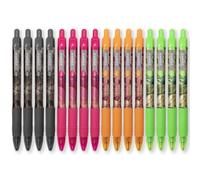 Zebra Z-Grip - Penna a sfera retrattile con inchiostro liscio, pennino da 1,0 mm, inchiostro blu, edizione limitata, design tropicale, confezione da 16 penne