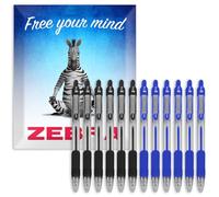 Zebra Z-Grip - Penna a sfera retrattile, pennino da 0,7 mm, inchiostro nero e blu, confezione da 10, in astuccio di cartone