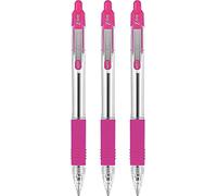 Zebra Z-Grip - Penna a sfera retrattile, pennino da 1,0 mm, inchiostro rosa, 3 pezzi