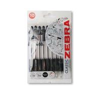 Zebra Z - Penna a sfera con impugnatura, confezione da 10 pezzi, colore: nero