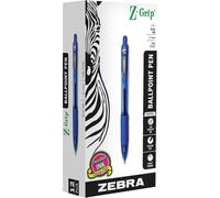 Zebra Z-Grip Retractable Ballpoint Pen Fine Point Blue Ink Dozen (23920)