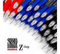 Zebra Z-Grip Retrattile Penna a Sfera Economia Confezione Di 40 - Nero,Blu,& Red