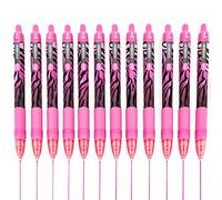 Zebra Z-Grip Smooth Penna a sfera - 1 mm - Funky Flame - Botte rosa a righe - inchiostro rosa - Confezione da 12