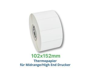 Zebra Z-Perform 1000D, Rotolo etichette, Carta termosensibile, 102x152mm