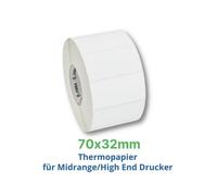 Zebra Z-Perform 1000D, Rotolo etichette, Carta termosensibile, 70x32mm
