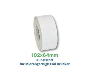 Zebra Z-Ultimate 3000T, Rotolo etichette, materiale sintetico, 102x64mm