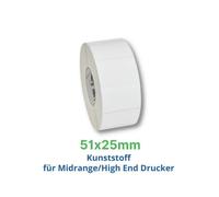 Zebra Z-Ultimate 3000T, Rotolo etichette, materiale sintetico, 51x25mm, argento