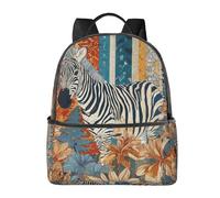 Zebra, zaino da donna e uomo, stile vintage, per la scuola, per adolescenti, stile casual, per college, viaggi, lavoro