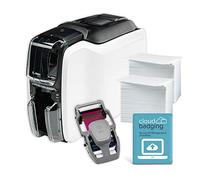 Zebra ZC100 LT ID Card Printer - Pacchetto completo di forniture con software CloudBadging, schede vuote e nastro