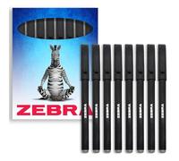 Zebra ZGE - Penna stick a inchiostro gel, 0,7 mm, fusto opaco, confezione da 8, colore: nero