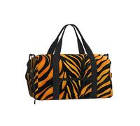 Zebrato stampa tigre borsa da palestra per uomini e donne, linea astratta borsone da viaggio weekend con scomparto per scarpe, impermeabile, sport durante la notte, danza, yoga Carry On Holdall
