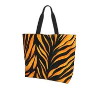 Zebrato stampa tigre borsa tote bag donna spalla linea astratta borse per la spesa impermeabile grande borsa con tasca interna per lavoro viaggi scuola