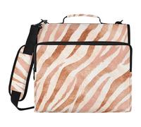 Zebre marrone pastello 3 Ringing Binder Zipper con cinturino tasche multiple portafoglio raccoglitore per la scuola e l'ufficio Gestor de encuadernación de documentos