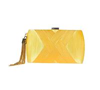 zebrum Pochette da sera da donna, borsa da sera, borsetta da sera, pochette da donna per feste e matrimoni, Elegante nappa-giallo
