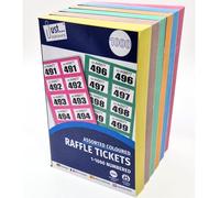 ZEBTON 2 biglietti della lotteria, libri, 1-1.000 biglietti per il guardaroba, estrazione della fortuna, estrazione della tombola, estrazione di premi ed eventi di beneficenza, colori assortiti (2)