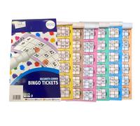 ZEBTON 6 Biglietti Bingo Libri Colori Assortiti 600 Biglietti Jumbo Bingo Multi Gioco Divertente Bingo 6 per visualizzare i biglietti