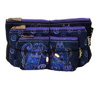 Zeckos Laurel Burch Laurel Burch Sacchetto cosmetico, Indigo Gatti, Set di 3