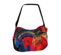 Zeckos Medium Hobo Zipper Top 15" X4-1/2 X9-Wild Horses of Fire