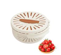 Zecnaud Cesto di scarico per frutta, frigorifero, ispessito, con griglia di sgocciolamento, contenitori salvafreschezza con coperchio e manico pieghevole, per lavare le verdure e conservare in cucina