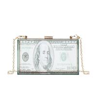 ZEDEVB Borsa del telefono della frizione delle signore della borsa del dollaro del diamante acrilico, Azzurro, Taglia unica